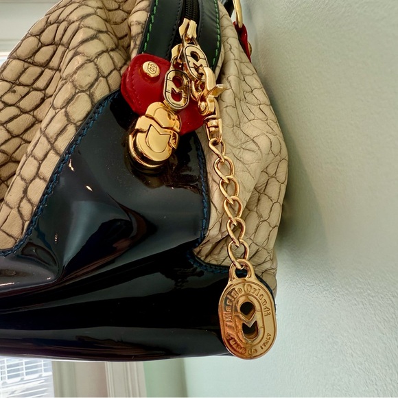 Fabulous Marino Orlandi Beige Croc Leather Large Boxy Purse Bag EUC Statement - Picture 10 of 14